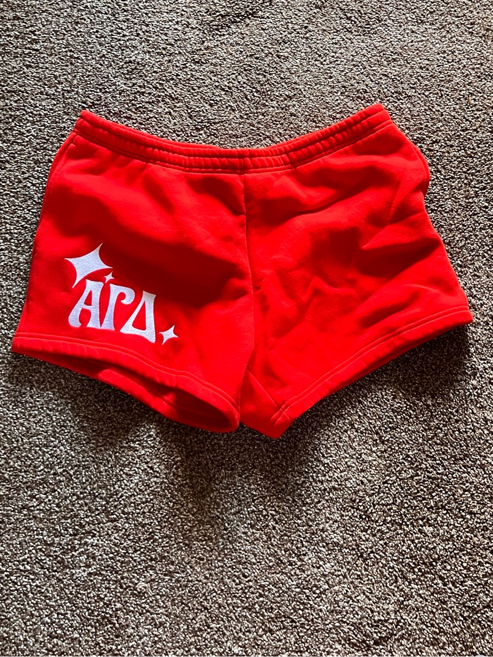 Alpha Gamma Delta Red Shorts with White Star & AGD Embroidered